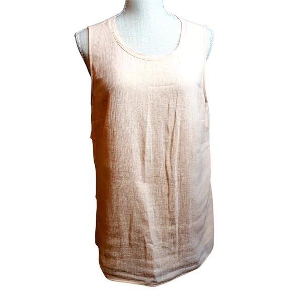 Soft Surroundings Sleeveless Womens Top, Ruffled Back, Peach, Sz M - Picture 5 of 8